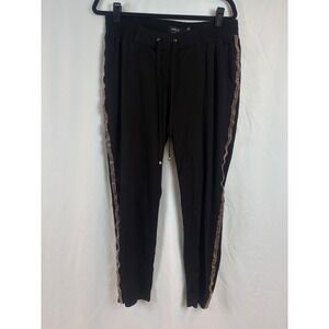 Torrid Black Jogger Pants Embellished Side Stripe Drawstring Waist Elastic Waist